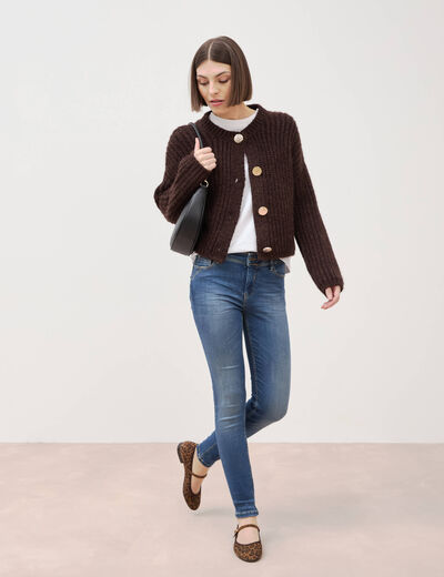 Jeans skinny push-up taille standard denim stone femme
