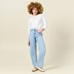 T-shirt manches 3/4 blanc femme