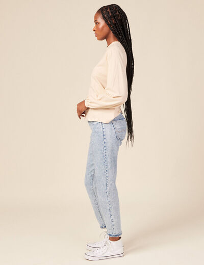 T-shirt manches longues creme femme