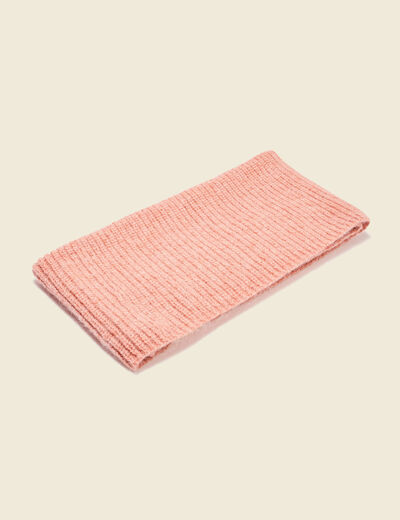 Snood tricoté fabriqué en France orange foncé femme
