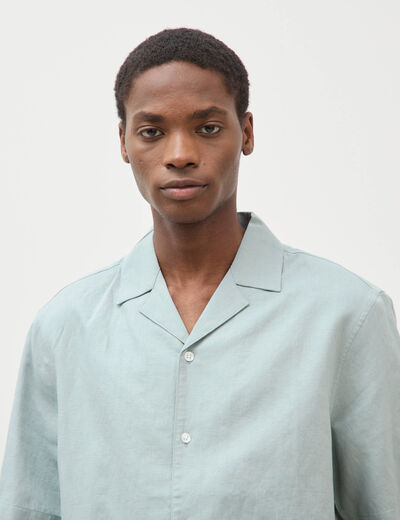 Chemise boyfriend manches courtes vert clair homme