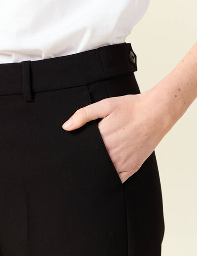 Pantalon cigarette à pinces noir femme