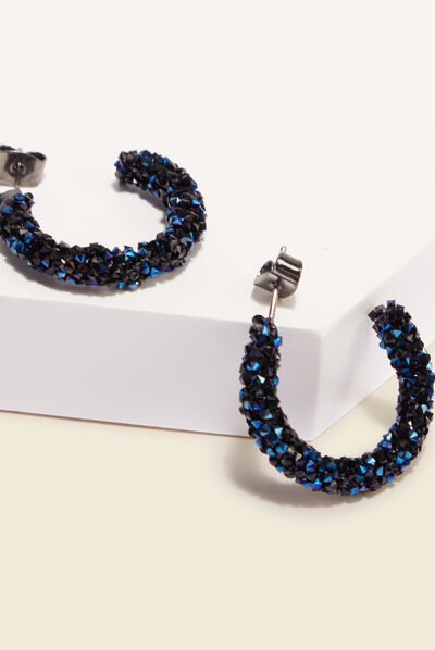 Boucles d'oreilles créoles noir femme