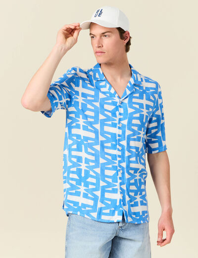 Chemise manches courtes bleu homme