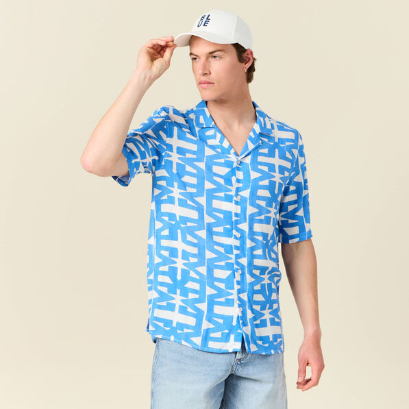 chemise manches courtes bleu homme Chemise manches courtes bleu homme