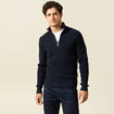 Pull col camionneur bleu marine homme