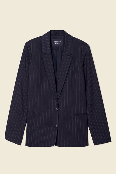 Veste blazer éco-responsable bleu femme