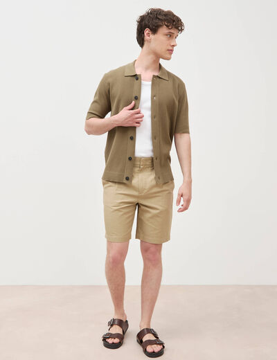 Bermuda vert olive homme