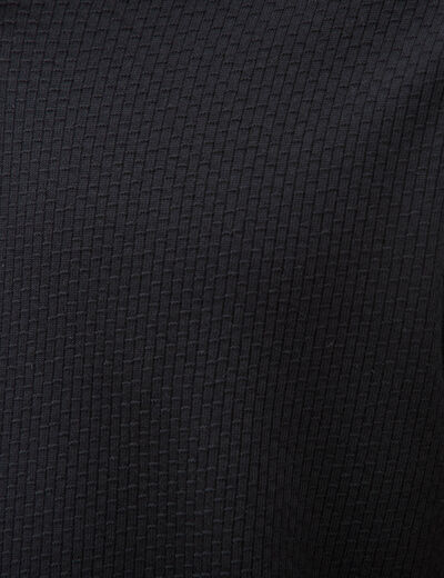 Polo ample col cubain manches courtes noir homme