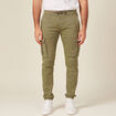 Pantalon battle bas resserr&eacute; vert kaki homme