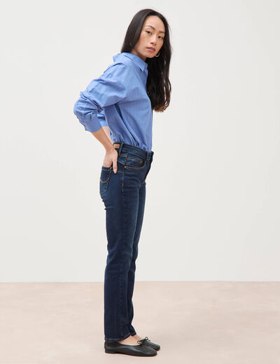 Jeans regular 7/8&egrave;me denim brut femme