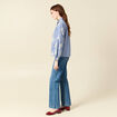 Chemise vichy manches longues en coton bleu marine femme