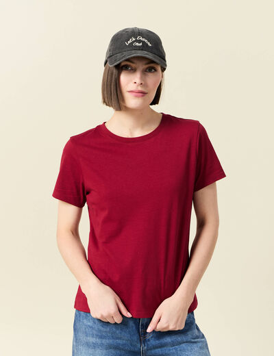 T-shirt manches courtes rouge femme