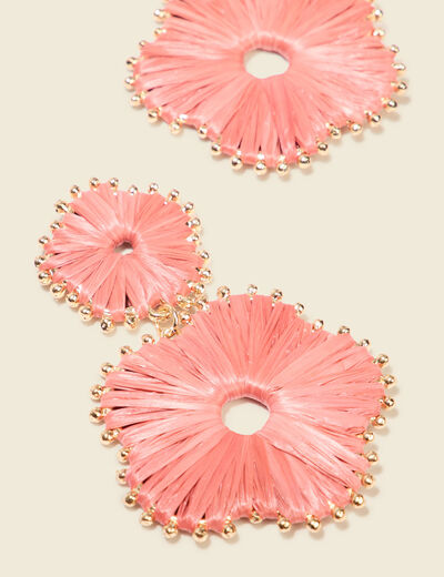 Boucles d'oreilles pendantes vieux rose femme