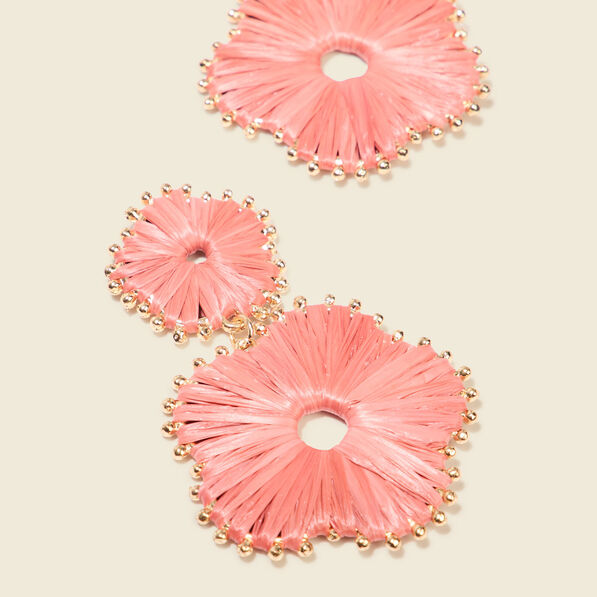 Boucles d'oreilles pendantes vieux rose femme
