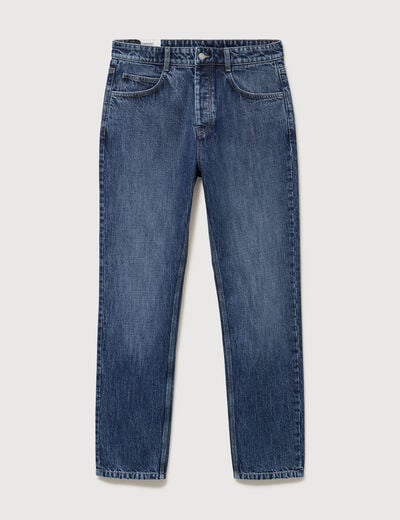 Jeans straight en coton longueur 32 denim stone homme