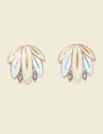 Boucles d'oreilles clous vert pastel femme