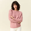 Pull manches longues rose pastel femme