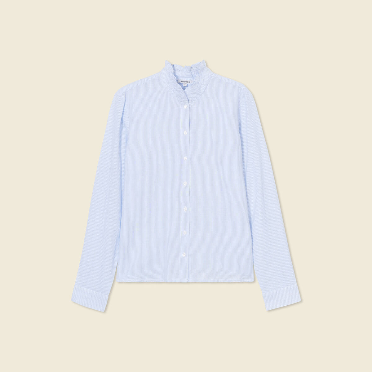 Chemise manches longues bleu ciel femme