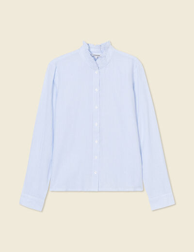 Chemise manches longues bleu ciel femme