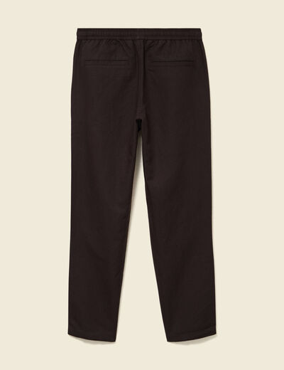 Pantalon coupe straight marron fonc&eacute; homme