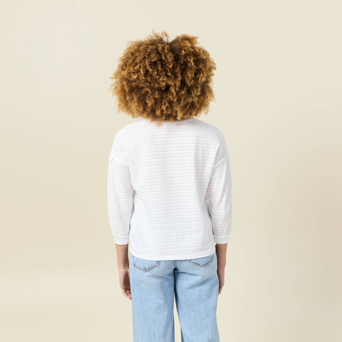 T-shirt manches 3/4 blanc femme