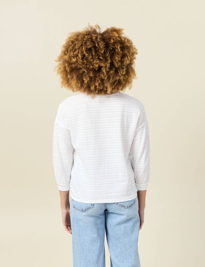 T-shirt manches 3/4 blanc femme