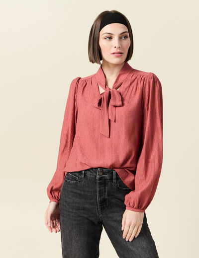 Blouse manches longues vieux rose femme