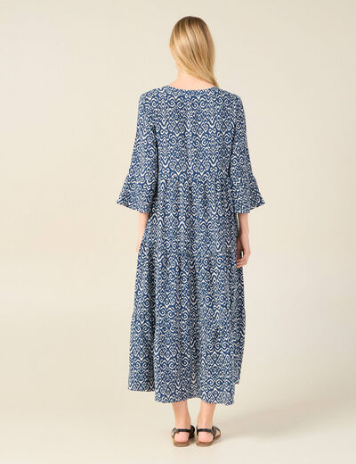 Robe longue éco-responsable bleu marine femme