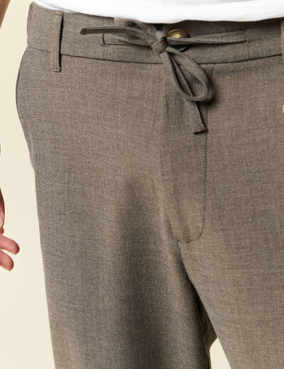 Pantalon chino jogger taupe homme