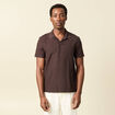 Polo manches courtes marron fonc&eacute; homme