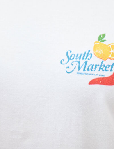 T-shirt en coton manches courtes blanc femme