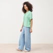 Chemise manches 3/4 vert menthe femme