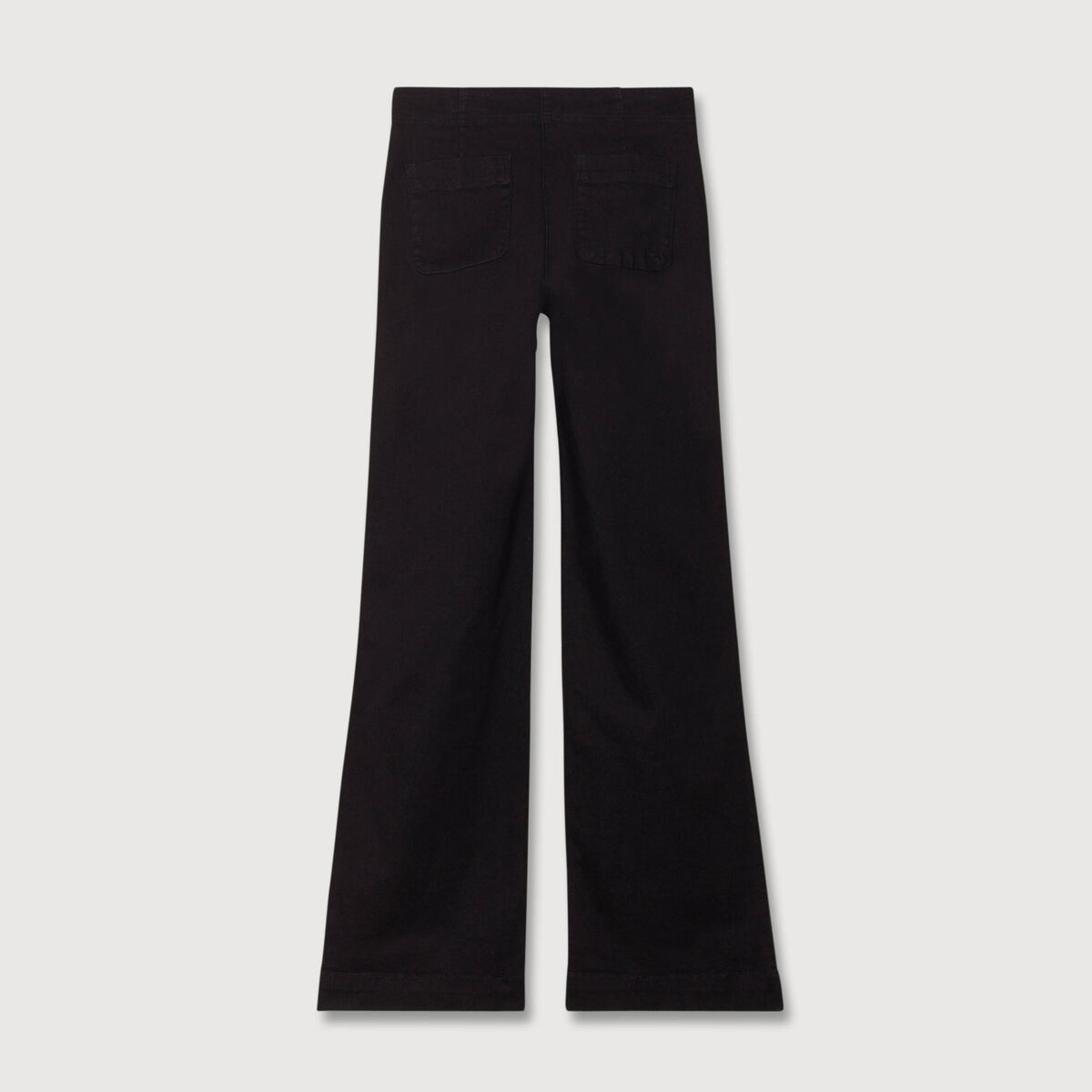 Jeans flare &agrave; pont denim noir femme