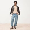 Pull droit col rond manches longues creme femme