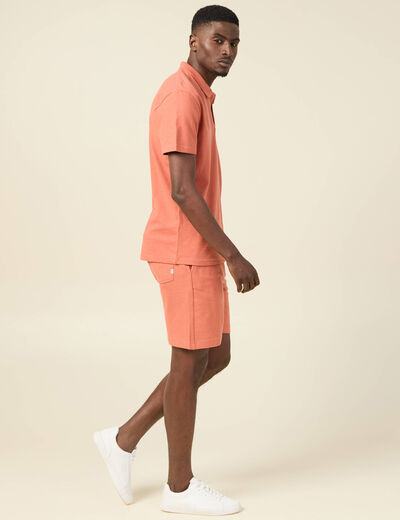 Polo manches courtes rose homme