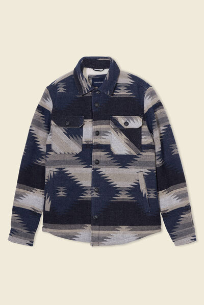 Veste surchemise droite bleu marine homme