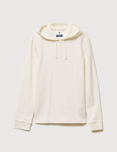 T-shirt &agrave; capuche ecru homme