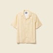 Chemise print&eacute;e manches courtes jaune paille homme