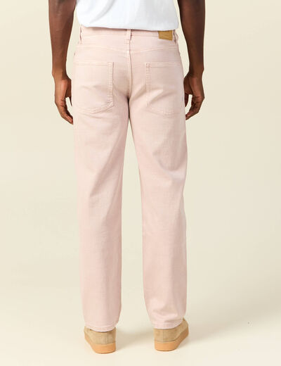 Jeans relax 5 poches rose homme