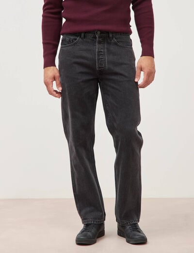 Jeans large relaxed denim noir homme