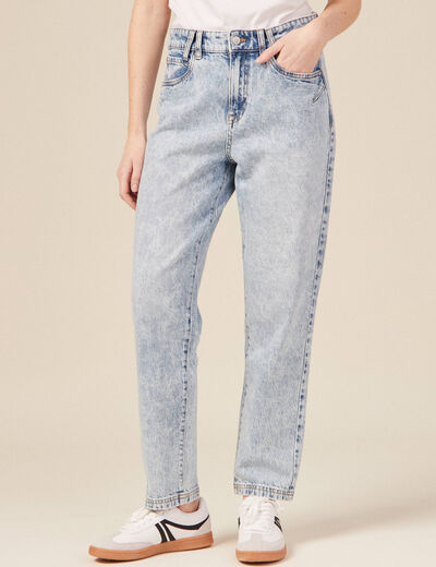 Jeans boyfriend 7/8ème denim snow bleu femme