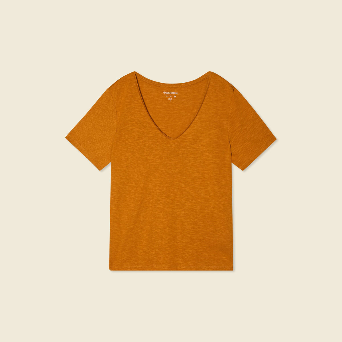 T-shirt manches courtes orange foncé femme