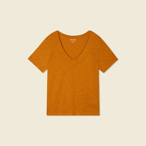 T-shirt manches courtes orange foncé femme