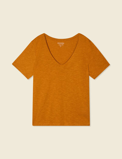 T-shirt manches courtes orange foncé femme