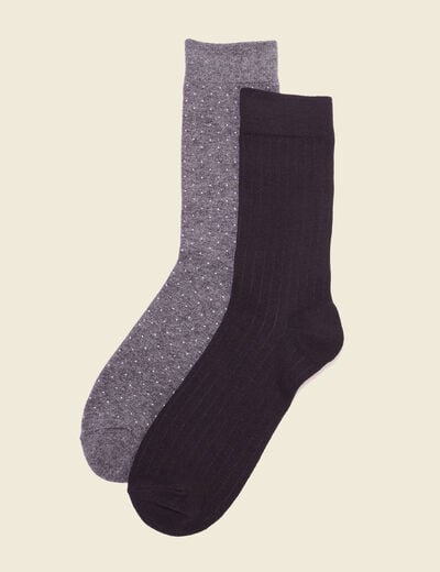 Lot 2 paires chaussettes gris foncé homme