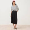 Jupe longue &eacute;vas&eacute;e pliss&eacute;e noir femme