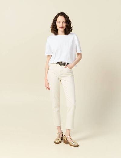 T-shirt manches courtes blanc femme