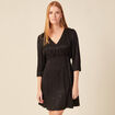 Robe évasée satin noir femme