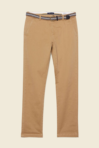 Pantalon chino straight vert kaki homme